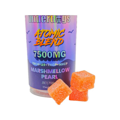 Underdogs Atomic Blend 7500mg – THCA + A9 + THCP + HHCP – 7500mg – 20ct – 375mg per Gummy – Marshmellow Pearl