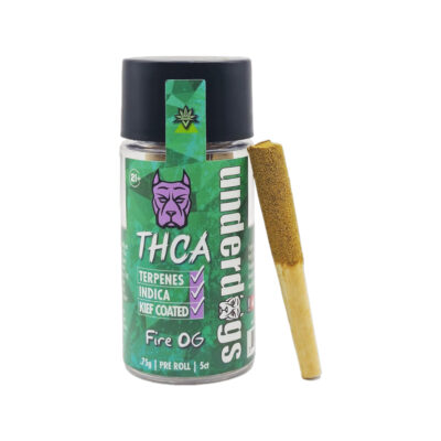 Underdogs 5-in-1 Kief Pre-Rolls – Fire OG – Indica – Tarpenes – Kief Coated – .75 – 5ct