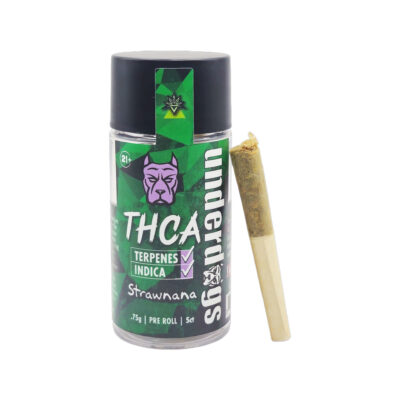 Underdogs 5-in-1 THCA Pre-rolls – Strawnana – Indica – Terpenes – .75 – 5ct