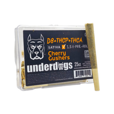 Underdogs 25CT – Infused D8-THCP-THCA Pre-rolls – Cherry Gushers – Sativa – 1.5g – 25ct