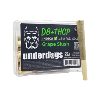 Underdogs 25CT – Infused D8-THCP-THCA Pre-rolls – Grape Slush – Indica – 1.5g – 25ct