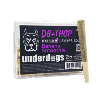 Underdogs 25CT – Infused D8-THCP-THCA Pre-rolls – Banana Smoothie – Hybrid – 1.5g – 25ct