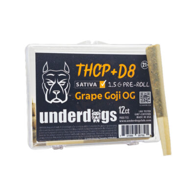 Underdogs 12ct D8-THCP-THCA – Pre-rolls – Grape Goji OG – Sativa – 1.5g -12ct