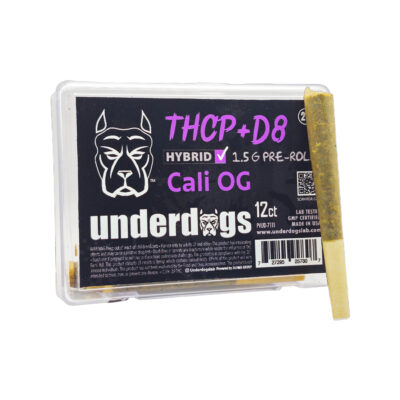 Underdogs 12ct D8-THCP-THCA – Pre-rolls – Cali OG – Hybrid – 1.5g -12ct